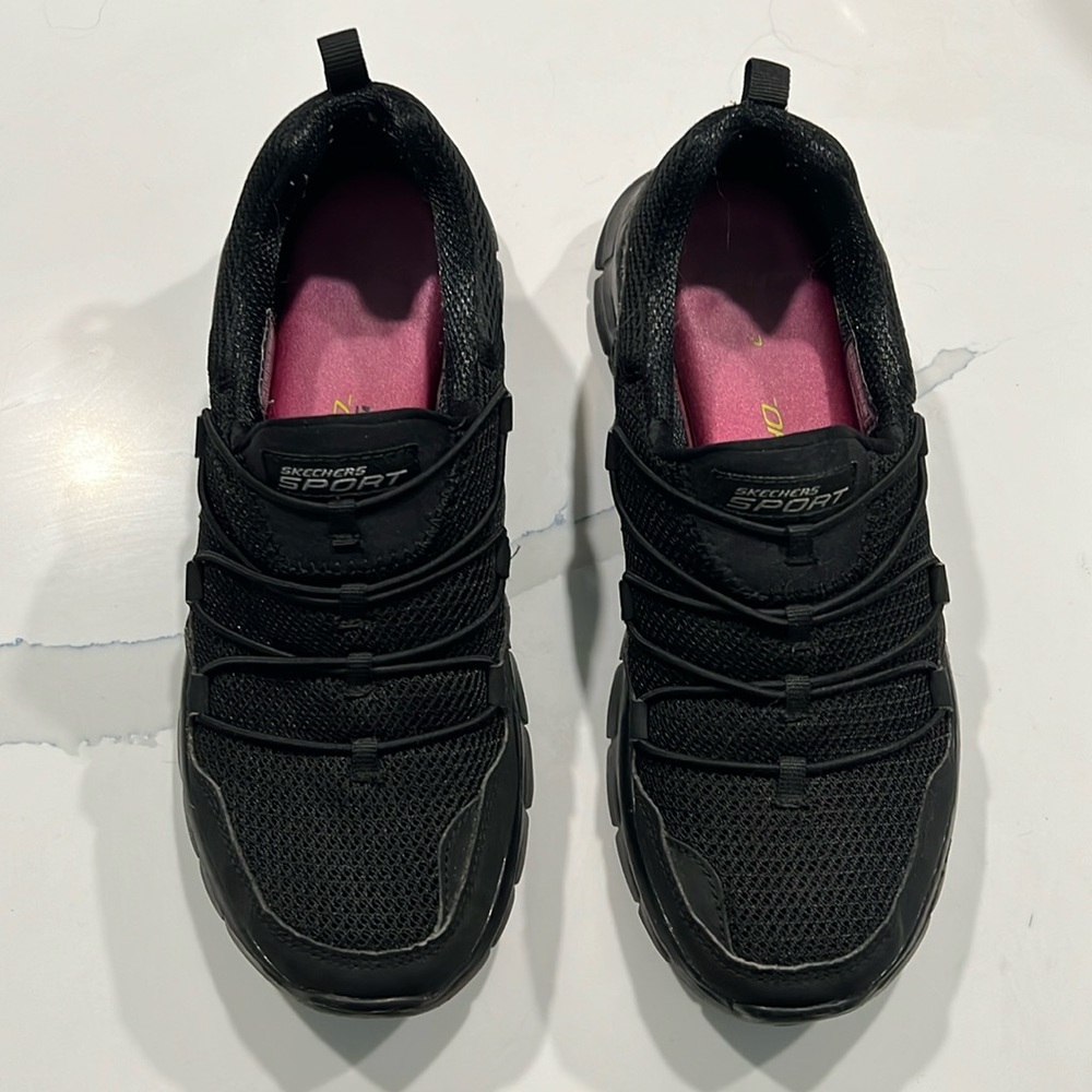 Skechers Black Memory Foam Flex Sole Sneakers 6